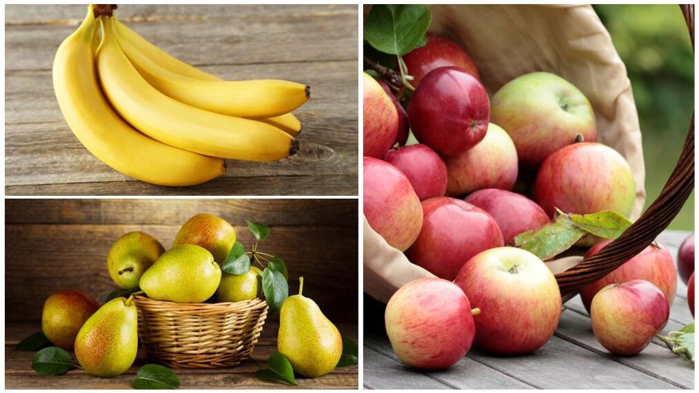 Карысная пры падагры садавіна – бананы, грушы і яблыкі. 